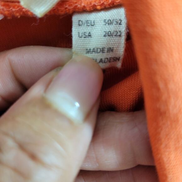 Ulla Popken Orange Draw String Collar Long Sleeve Sweatshirt Sz 20/22 10724-913 - Picture 4 of 7